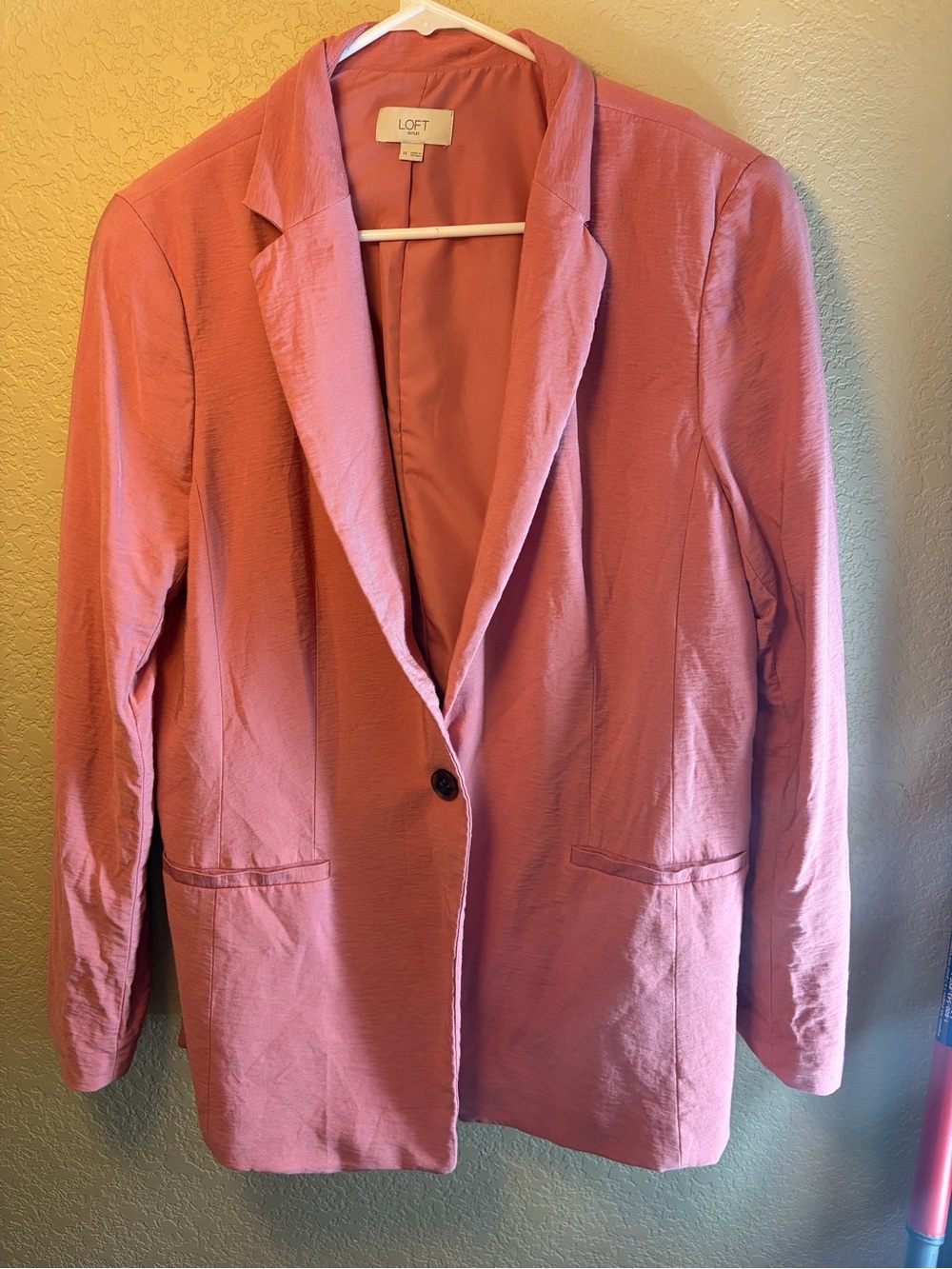 LOFT Rose Pink Single-Button Blazer Jacket